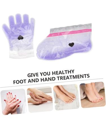 2 Pairs Wax Gloves Foot Non-woven Fabric Nursing Cover Purple - Buy Online on GoSupps.com