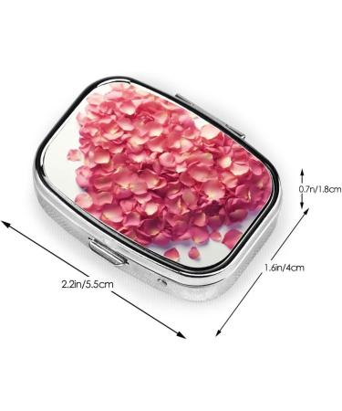 Heart Shaped Floral Petals Printed Pill Box - Portable Travel Medicine Organizer - Buy Online on GoSupps.com