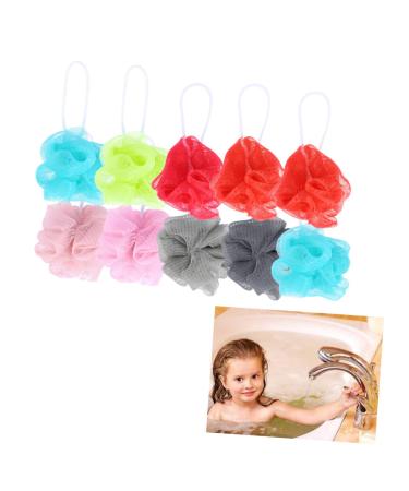 10pcs Bathing Ball Bathroom Loofah Exfoliating Bath Ball Body Exfoliator Body Scrubber Bath Shower Balls Mesh Net Bath Balls Slack Cleaning Scrubber Sponges Child Bath Brush Aldult