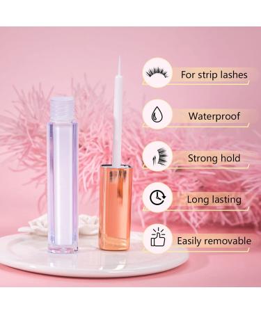 PURELEOR Eyelash Glue Strong Hold Latex Free Lash Glue for Sensitive Eyes Waterproof Lash Adhesive for Strip Lashes Brush On Clear 10ml 0.35oz - Buy Online on GoSupps.com