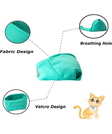 OHCOZZY Cat Muzzle - Breathable Mesh Muzzle for Cats | Prevent Biting & Chewing | Size L Green - Buy Online on GoSupps.com