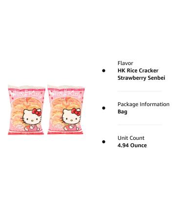 Hello Kitty Strawberry Rice Crackers - Great Snacks for Adults & Children | Party Favors, Birthday Gifts & School | Pack of 2 3.95oz Packs - Buy Online on GoSupps.com