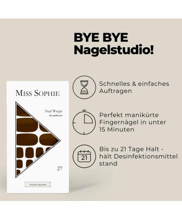 Original Miss Sophie Pedi Wraps - Russian Roulette Pedicure | 27 Ultra-Thin Nail Polish Stripes for Natural & Gel Nails | Perfect for Acrylic & Shellac Finish - Buy Online on GoSupps.com