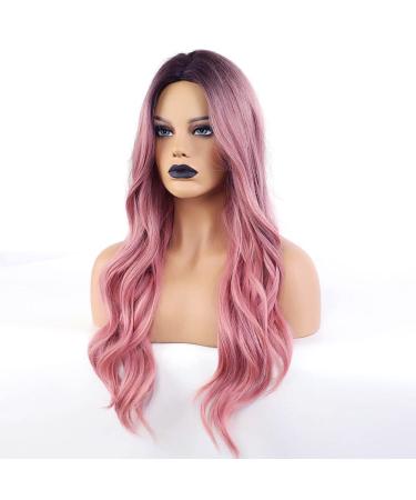 Porsmeer Pink Lure Curls Wig for Women & Girls | Natural Ombre Synthetic Hair for Everyday Cosplay & Party - Buy Online on GoSupps.com