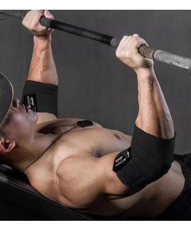 Elbow Wraps for Weightlifting & Powerlifting - 47 Nylon Straps for Men & Women | Joint Stability & Injury Recovery - 1 Pair - Black - Buy Online on GoSupps.com