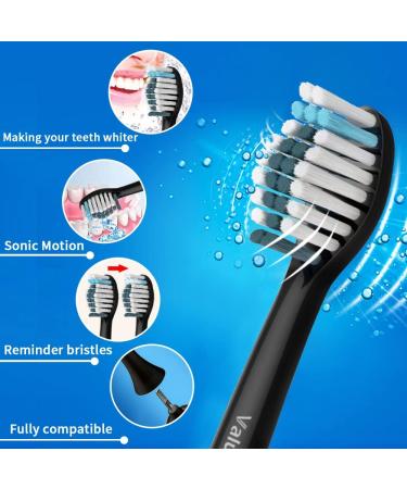 16-Pack Philips Sonicare Compatible Whitening Clean Replacement Brush Heads - 8 White & 8 Black - Buy Online on GoSupps.com