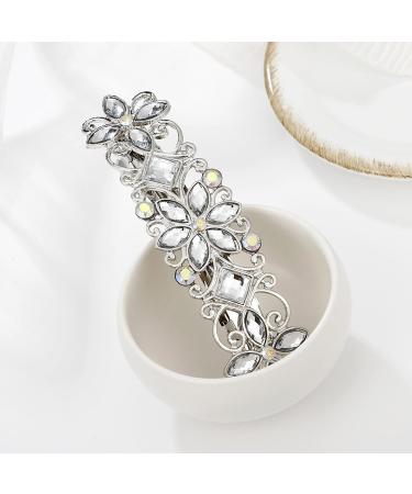 Barrette Crystal Hair Clips Rhinestone Bridal Wedding Hair Accessories for Women Elegant Rhinestone Flower Hair Clips Jewelry Hair Decorations For Wedding Birthday Prom Gift - Buy Online on GoSupps.com