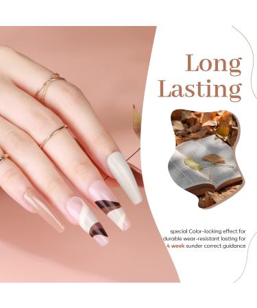 Modelones Gel Nail Polish Nude - 6 Colors White Gel Polishes Brown Pink Gel Polish Set Nail Gel Polish French Manicure All Seasons Neutral LED Gel Nail Kit Soak Off Manicure DIY Home Salon A-Nude Brown 7 ml (Pack of 1) - Buy Online on GoSupps.com
