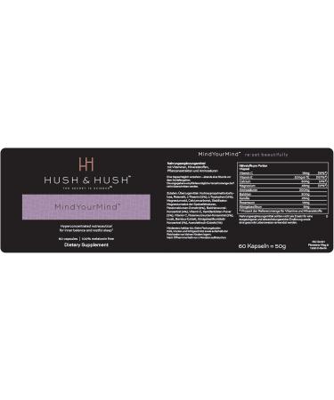 Hush & Hush Mindyourmind - 60 Capsules for Stress Relief | Buy Internationally | Premium Supplements - Buy Online on GoSupps.com