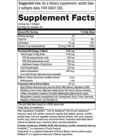 KrillBerry Krill Omega-3 Super Formula + Berries - 60 Soft Gels | Purity Products - Buy Online on GoSupps.com