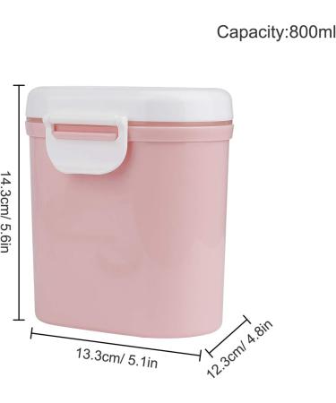 Milk Powder Dispenser for Baby - Portable Formula Container with Spoon, No Spill, 800ML Pink - Ideal for Travel, Bedroom, Outdoor - Food, Snacks, Fruit - Buy Online on GoSupps.com