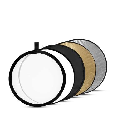 SmallRig 32" (80cm) Photography Reflector 5-in-1 Collapsible Circular Light Reflector, Translucent, Silver, Gold, White and Black, with Carrying Bag - 4128 32inch/80cm