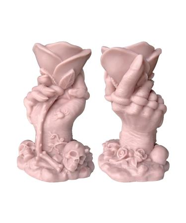 4 Inch Skull Rose Candle Mold Hand Crystal Ball Mold Ghost Mold 3D Skull Candle Mold Silicone Mold for Resin Candle Mold Clay Mold Handmade Candle Mold Body Soap Mold Ghost Mold Candle Making Molds emr-candle-hand-rose