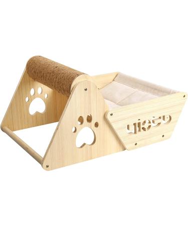 Yiotl Cat Hammock with Scratching Post - Elevated Sleeping Bed and Sisal Scratching Toy for Indoor Cats - Buy Online on GoSupps.com