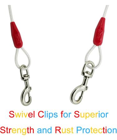 Petest Reflecting Integration Leash for Dogs (10-250 lbs) - Available in 10ft to 40ft Lengths - Red & Silver - Buy Online on GoSupps.com