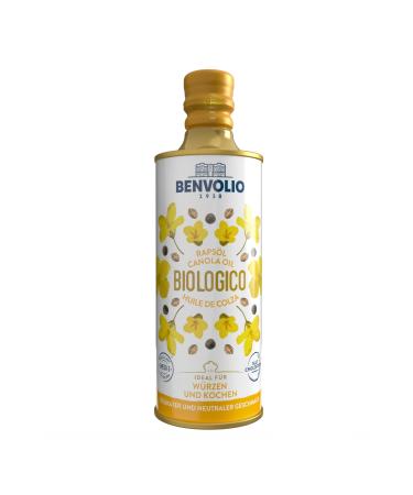 Benvolio - rapeseed oil organic premium |500ml |Rich to Omega 3 & vitamin E |Ideal rapeseed oil for roasting & for salads |Healthy & versatile for the whole familyCold -pressed fried oil |Rapeseed Oil Canola Oil - Buy Online on GoSupps.com