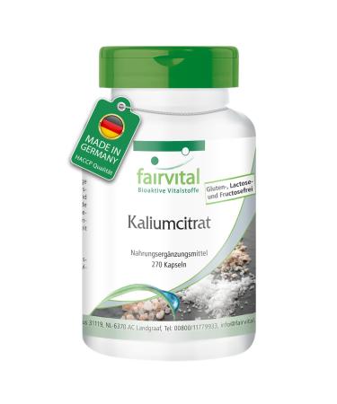 Fairvital | Citrate de Potassium - Boite pour 3 mois - Fortement dos - VEGAN - 270 g lules