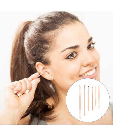 Lurrose Rose Gold Spiral Ear Wax Pick Set - 14.7CM Ear Wax Scraper Tool - Buy Online on GoSupps.com