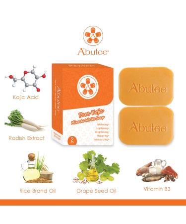 ARBUTEE Pure Kojic Acid Soap | Maximum Strength Skin Brightening for Even Tone & Radiance - No SLS No Paraben Cruelty-Free (2 Bars & Mesh - Buy Online on GoSupps.com