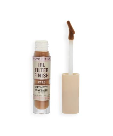 Makeup Revolution IRL Filter Finish Concealer Medium to Full Coverage Matte Finish C13.5 Dark Skin Tones 6g C13.5 6 g (Pack of 1)