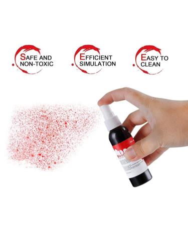 Go Ho 1oz Fake Blood Spray for Halloween Costume Makeup | Washable Eye Blood Drops, Blood Splatter for Clothes | Zombie, Vampire, Monster Cosplay - Buy Online on GoSupps.com