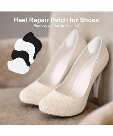 Microfiber Heel Repair Patch Set - 8 Pairs, Self-Adhesive, for Shoes & Seats - Black & White - Buy Online on GoSupps.com