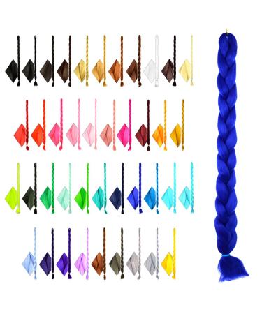 Mybraids 1-colored premium braid hair 2m long for Rasta braids Dreads crochet twist box braids cornrows art hair extensions braiding hairstyles (29-y blue)