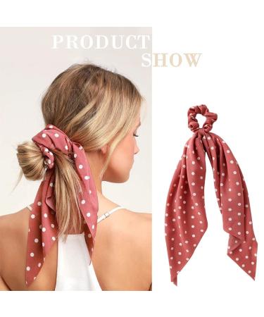 12 Pcs Chiffon Floral Hair Scarf Scrunchies - Vintage Ponytail Holder & Hair Bands for Women Girls - Buy Online on GoSupps.com