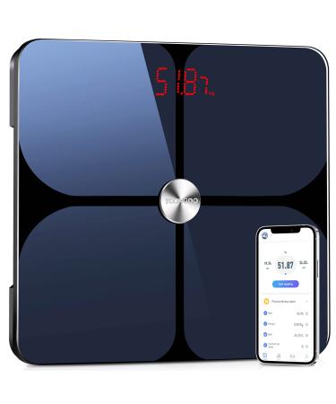 Body Fat Scales Smart BMI Scale, YOUNGDO Digital Bathroom Scales for Body Weight, Body Composition Monitor Health Analyzer Weight Scale, Unlimited Users, APP (Blue)