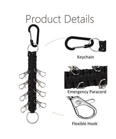 3 Pack Handmade Black Paracord Cheer Bows Holder for Teen Girls - Perfect for High School and College Cheerleading Sports - Buy Online on GoSupps.com