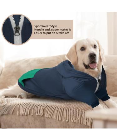 Meioro Zipper Hooded Pet Clothing for French Bulldog Pug Husky Collie - Blue 3XL - Buy Online on GoSupps.com