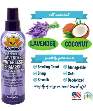 Waterless Dog Shampoo | Natural Dry Shampoo for Dogs & Cats | Vet Approved - Lavender 8oz - Buy Online on GoSupps.com