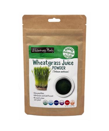 Wilderness Poets Organic Wheatgrass Juice Powder 3.5 oz (99 g) - Buy Online on GoSupps.com