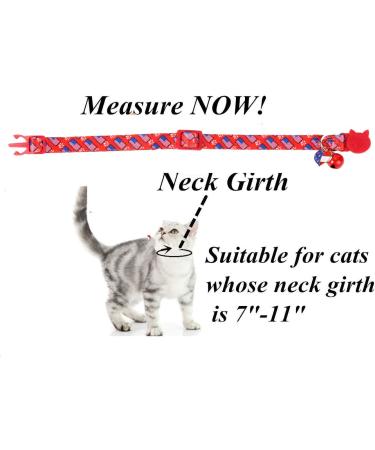 BoomBone 2 Pack American Flag Cat Collar Breakaway with Bell - USA Kitten Collar for 4th of July Independence Day - Buy Online on GoSupps.com