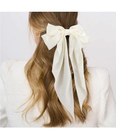 ATODEN Silky Satin Hair Bows 2 Pcs - Oversized Black & White Hair Ribbons for Women - Buy Online on GoSupps.com