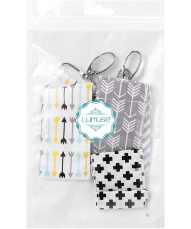 4PC Women Lipstick Holder Keychain Chapstick Pouch with Strap - Arrow Wave Pattern Key Ring Bags - Buy Online on GoSupps.com