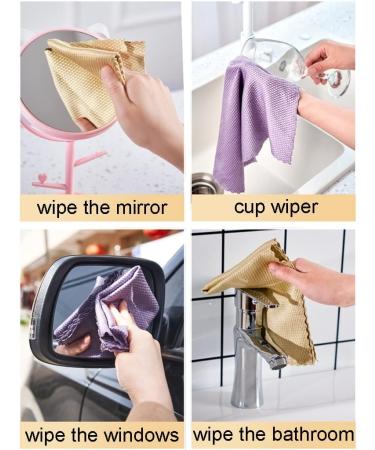 Cleaning Cloth Reusable Cleaning Cloths Super Absorbent and Traceless Kitchen Household Fish Scale (Color:5pcs Size:30x40cm)(Color:5pcs Size:30x40cm) (Color : 5pcs Size : 25x25cm) (Color : 10pcs S - Buy Online on GoSupps.com