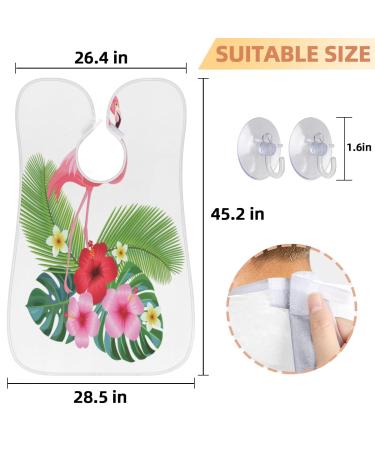 Nice Flowers Flamingo Beard Bib - Waterproof Non-Stick Hair Catcher for Men | Grooming Cloth with Suction Cups - International Shipping Available - Buy Online on GoSupps.com