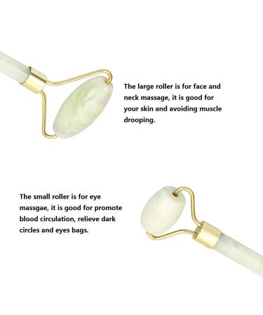 mookaitedecor Xiuyan Jade Roller & Rose Quartz Gua Sha Scraping Massage Tool Set Face Massager for Wrinkles Anti Aging Green/Pink - Buy Online on GoSupps.com
