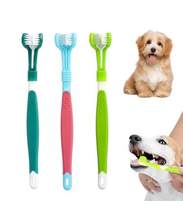 Toothbrush dog 3 pieces of dog toothbrush triple head toothbrush pet toothbrush pet toothbrush dog toothbrush toothbrushes for dogs dogs toothbrush for medium -sized and large dogs small