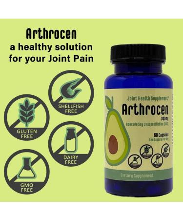 Arthrocen Joint Health Supplement 300mg Avocado Soy Unsaponifiable Non-GMO | Dairy, Gluten, & Shellfish Free | 60 Day Supply | 1 Capsule Daily - Buy Online on GoSupps.com