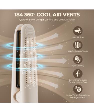 MiroPure 2-in-1 Flat Iron Hair Straightener & Curler - Titanium Ceramic Ionic Styler with Cool Air Dual Voltage & Auto Off for Travel - Buy Online on GoSupps.com