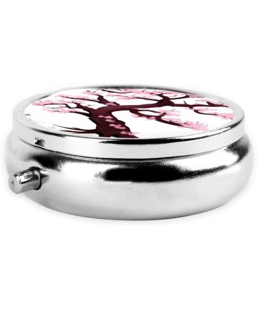 Cherry Blossoms Treeround Pill Box | 3 Compartment Travel Pill Organizer | Portable Travel Medication Box - Buy Online on GoSupps.com