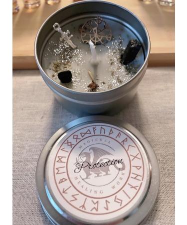 Aromatherapy Soy Wax Intention Candle - Helm of Awe Protection - 4oz Viking Shield - Eco-Friendly & Natural Scented Candle for Wellness - Buy Online on GoSupps.com