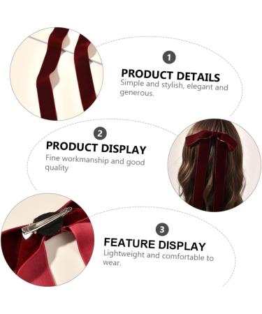 FRCOLOR bridal velvet barrette hair bowknot clip Large Bow Clip big bow hair clip snap barrettes hair bow clip metallic ribbon bowknot hairpin fabric wedding bridesmaid alligator clip - Buy Online on GoSupps.com