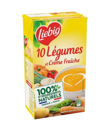 AUCHAN Set of 3 Units Liebig Soup with 10 Vegetables and Fresh Cream Without Preservative 4 People 1L