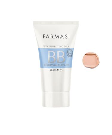 FARMASi Make Up BB Cream Beauty Balm  Full-Coverage Foundation  Concealer  Moisturizer BB Cream for All Skin Types  1.7 fl. oz. / 50 ml (Medium)