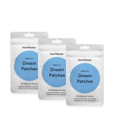 Kind Patches Melatonin Dream - Sleep Patches for Adults - Sleep Aid with Ashwagandha to Improve Rest - Overnight Release - 3 Pack 90 Pieces