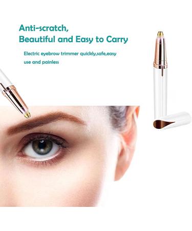 USB Rechargeable Portable Electric Eyebrow Trimmer Pen for Women | Painless Precision Eyebrow Hair Remover & Safe Shaver Tool (White - Buy Online on GoSupps.com
