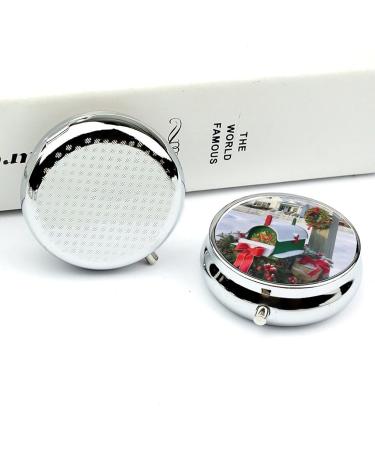 Portable Round Pill Box Organizer - 3 Compartment Travel Case for Medicine - Ideal Christmas Gift & Purse Accessory - Buy Online on GoSupps.com